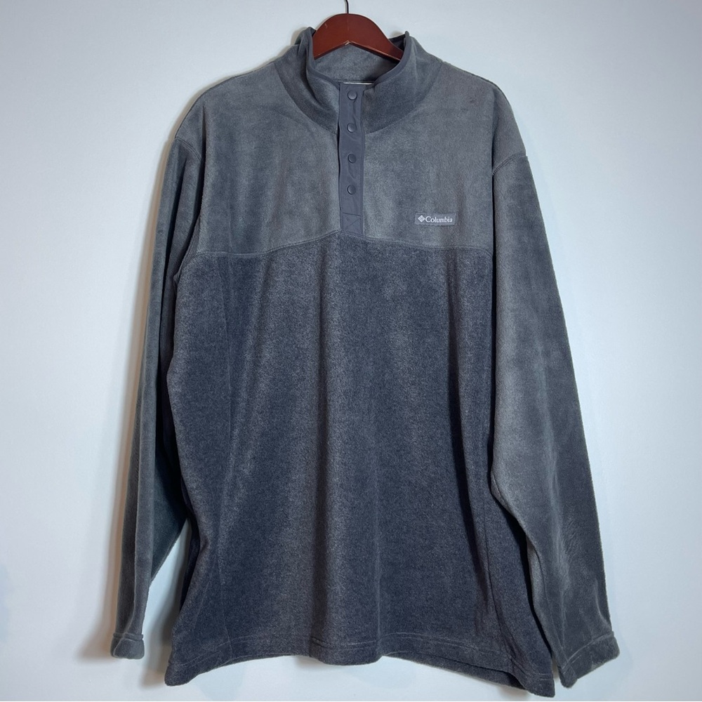 NWOT COLUMBIA Men's Fleece 1/4 Snap Sweater Sweatshirt Gray Outdoors Size 3X